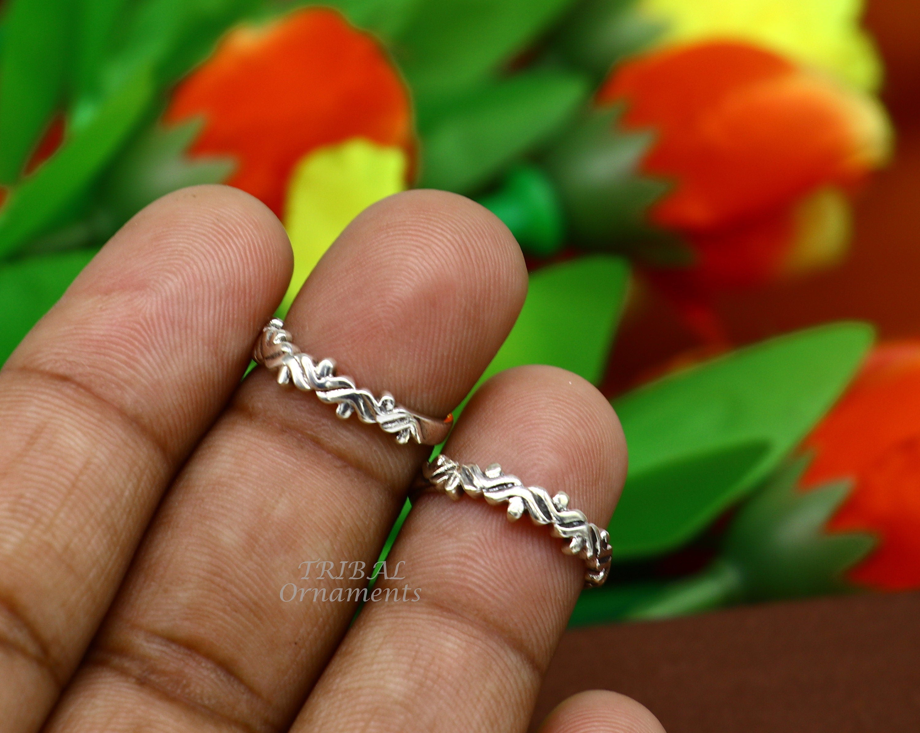 Artisan Toe rings adjustable sterling silver handmade at ₹2950 | Azilaa
